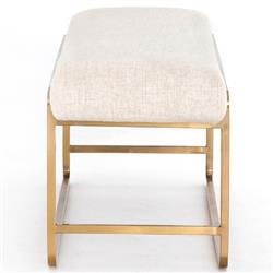 Sey Modern Beige Performance Upholstered Seat Gold Steel Bench|