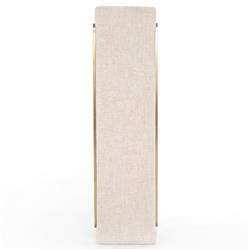 Sey Modern Beige Performance Upholstered Seat Gold Steel Bench|