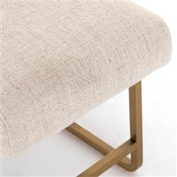 Sey Modern Beige Performance Upholstered Seat Gold Steel Bench|