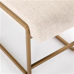 Sey Modern Beige Performance Upholstered Seat Gold Steel Bench|