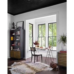 Tina Modern White Performance Upholstered Seat Black Cane Dining Chair|