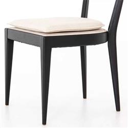 Tina Modern White Performance Upholstered Seat Black Cane Dining Chair|