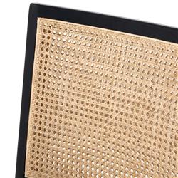 Annette Modern Classic Black Cane Wood Frame White Performance Dining Side Chair|