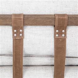 Tery Rustic Lodge Cream Performance Upholstered Brown Wood Daybed|