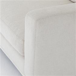 Mon Modern Classic White Upholstered Performance Natural Wood Sofa - 87"W|