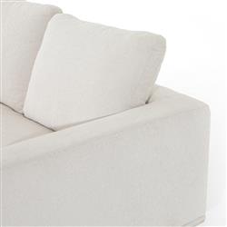 Mon Modern Classic White Upholstered Performance Natural Wood Sofa - 87"W|