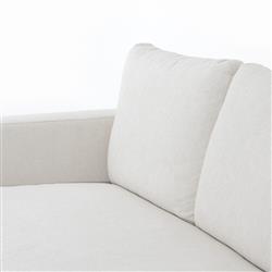 Mon Modern Classic White Upholstered Performance Natural Wood Sofa - 87"W|