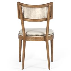 Tina Modern Beige Performance Upholstered Seat Brown Wood Cane Dining Chair|