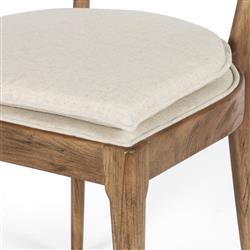 Tina Modern Beige Performance Upholstered Seat Brown Wood Cane Dining Chair|