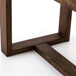 Tony Modern White Marble Tabletop Brown Acacia Wood 6 Drawer Kitchen Island|