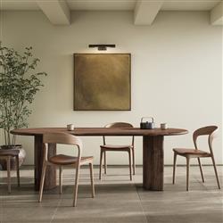 Paris Rustic Lodge Brown Acacia Wood Oval Dining Table - 94"|