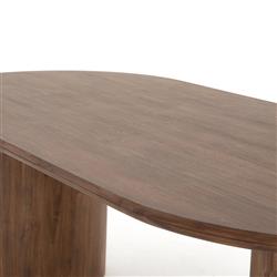 Paris Rustic Lodge Brown Acacia Wood Oval Dining Table - 94"|