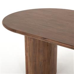 Paris Rustic Lodge Brown Acacia Wood Oval Dining Table - 94"|
