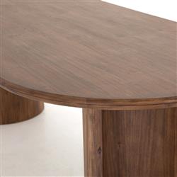Paris Rustic Lodge Brown Acacia Wood Oval Dining Table - 94"|