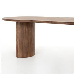 Paris Rustic Lodge Brown Acacia Wood Oval Dining Table - 94"|