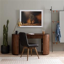 Mars Modern Classic Brown Acacia Wood Desk|