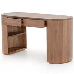 Mars Modern Classic Brown Acacia Wood Desk|