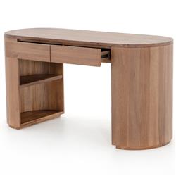 Mars Modern Classic Brown Acacia Wood Desk|