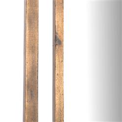 Belle Rustic Lodge Brass Acacia Wood Floor Mirror|