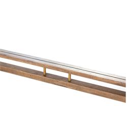 Belle Rustic Lodge Brass Acacia Wood Floor Mirror|