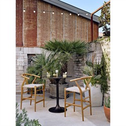 Mona Industrial Loft Antique Rust Aluminum Counter Table- 32" W|