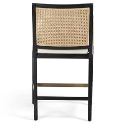 Annette Coastal Beach White Performance Ebony Oak Wood Counter Stool|