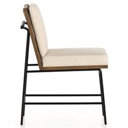 Inno Industrial Loft White Performance Brown Oak Black Iron Dining Side Chair|