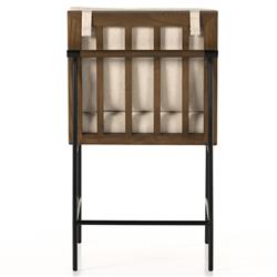 Inno Industrial Loft White Performance Brown Oak Black Iron Dining Side Chair|