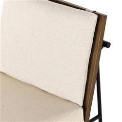 Inno Industrial Loft White Performance Brown Oak Black Iron Dining Side Chair|