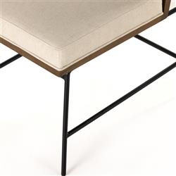 Inno Industrial Loft White Performance Brown Oak Black Iron Dining Side Chair|