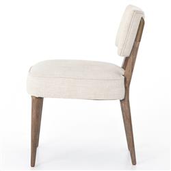 Andy Modern Classic Ivory Performance Seat Brown Wood Dining Chair|