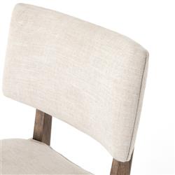 Andy Modern Classic Ivory Performance Seat Brown Wood Dining Chair|