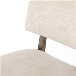 Andy Modern Classic Ivory Performance Seat Brown Wood Dining Chair|