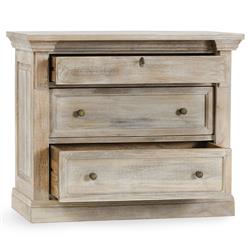 Melany French Country Natural White Wash Mango Wood Nightstand|
