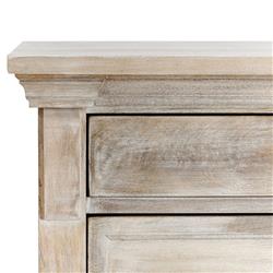 Melany French Country Natural White Wash Mango Wood Nightstand|