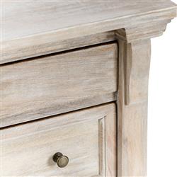 Melany French Country Natural White Wash Mango Wood Nightstand|