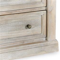 Melany French Country Natural White Wash Mango Wood Nightstand|