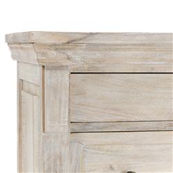 Melany French Country Natural White Wash Mango Wood Tall Chest|
