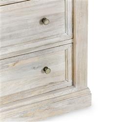 Melany French Country Natural White Wash Mango Wood Tall Chest|