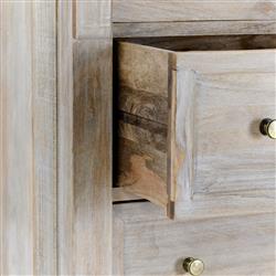 Melany French Country Natural White Wash Mango Wood Tall Chest|