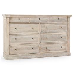 Melany French Country Natural White Wash Mango Wood Dresser|