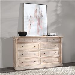 Melany French Country Natural White Wash Mango Wood Dresser|