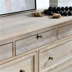 Melany French Country Natural White Wash Mango Wood Dresser|