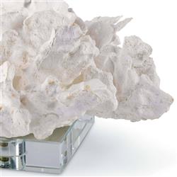 Coastal Beach White Resin Clear Base Decorative Coral Sculpture|