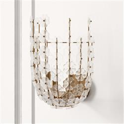 Charlotte Hollywood Regency Natural Brass Steel Sconce|