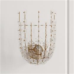 Charlotte Hollywood Regency Natural Brass Steel Sconce|