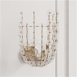 Charlotte Hollywood Regency Natural Brass Steel Sconce|