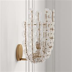 Charlotte Hollywood Regency Natural Brass Steel Sconce|
