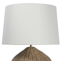 Georgian Brown Woven Rattan Bedside Table Lamp|