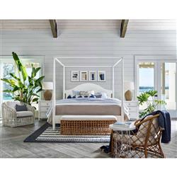 Georgian Brown Woven Rattan Bedside Table Lamp|